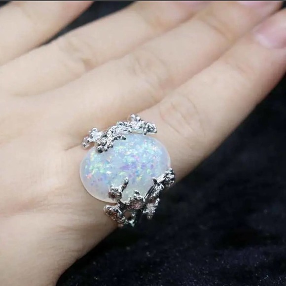 🧚‍♀️ Tree & Stone Faerie Ring ◇ Very Cool Costume Jewelry Ring - Picture 3 of 7